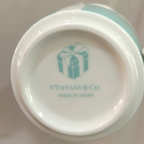 Tiffany and Co. Mug Cup Blue with Embossed Bow White Ribbon - Picture 7 of 7